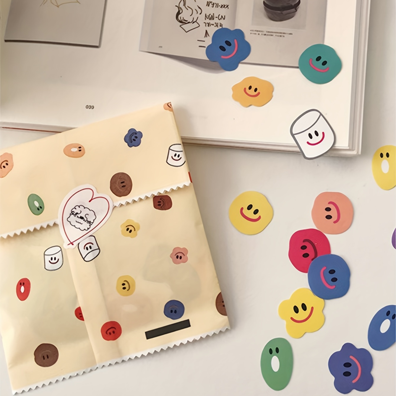 Sticker Sheet Set - 110 autocollants en papier pailleté semi-mat